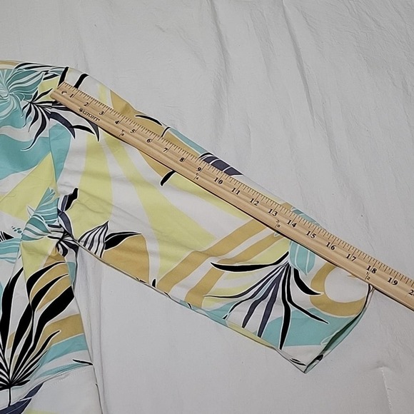 Vintage Nancy Bolen City Girl Blazer Jacket Floral Full Zip 3/4 Sleeve Women's L - Picture 11 of 11